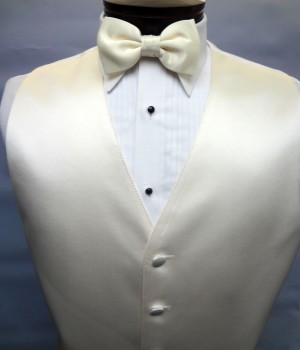 Ivory Satin Vest by Brandon Michael