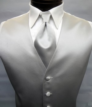 Platinum Satin Vest by Brandon Michael