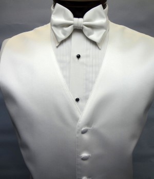 White Satin Vest by Brandon Michael