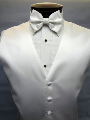 White Satin Vest by Brandon Michael