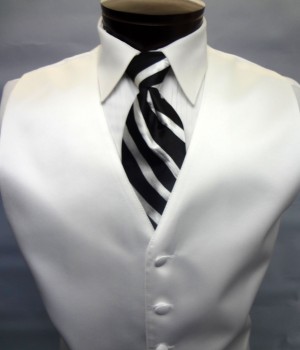 White Satin Vest by Brandon Michael