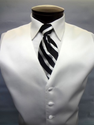 White Satin Vest by Brandon Michael