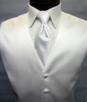 White Satin Vest by Brandon Michael