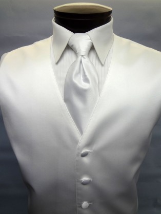 White Satin Vest by Brandon Michael