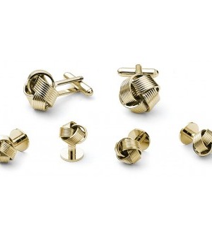 Gold Knots Cufflink and Stud Set