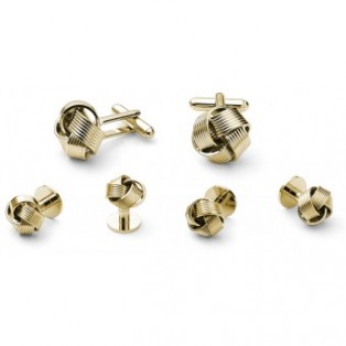 Gold Knots Cufflink and Stud Set