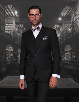 Black Two Button Suit