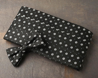 Black Circle Pattern Cummerbund & Bow Tie Set