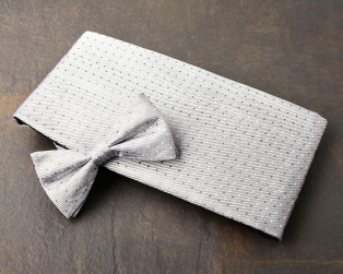 Silver Dot Pattern Cummerbund & Bow Tie Set