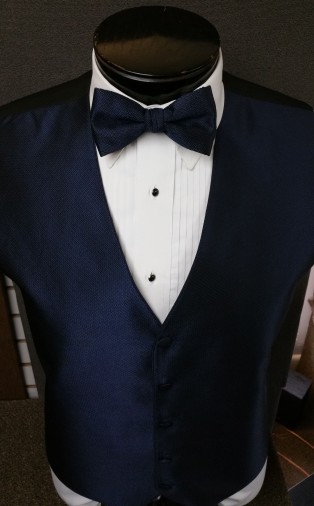 Navy Pin Dot Pattern Vest by Larr Brio