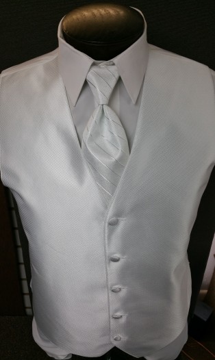 White Pin Dot Pattern Vest by Larr Brio