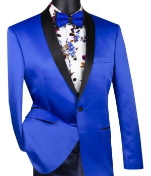 Royal Blue Shawl One Button Tuxedo