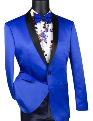 Royal Blue Shawl One Button Tuxedo