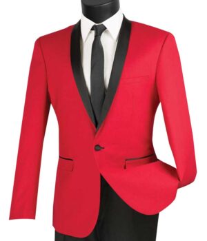 Red One Button Shawl Tuxedo