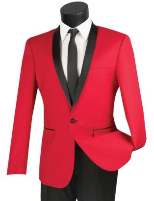 Red One Button Shawl Tuxedo
